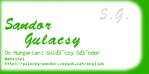 sandor gulacsy business card